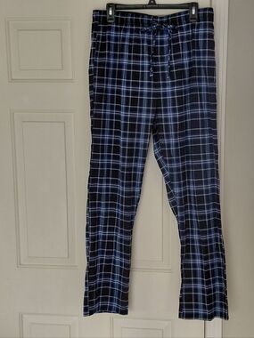 Mission Ridge Blue Plaid Mens Cotton Mix Pajama Bottoms Pants. Size Large.